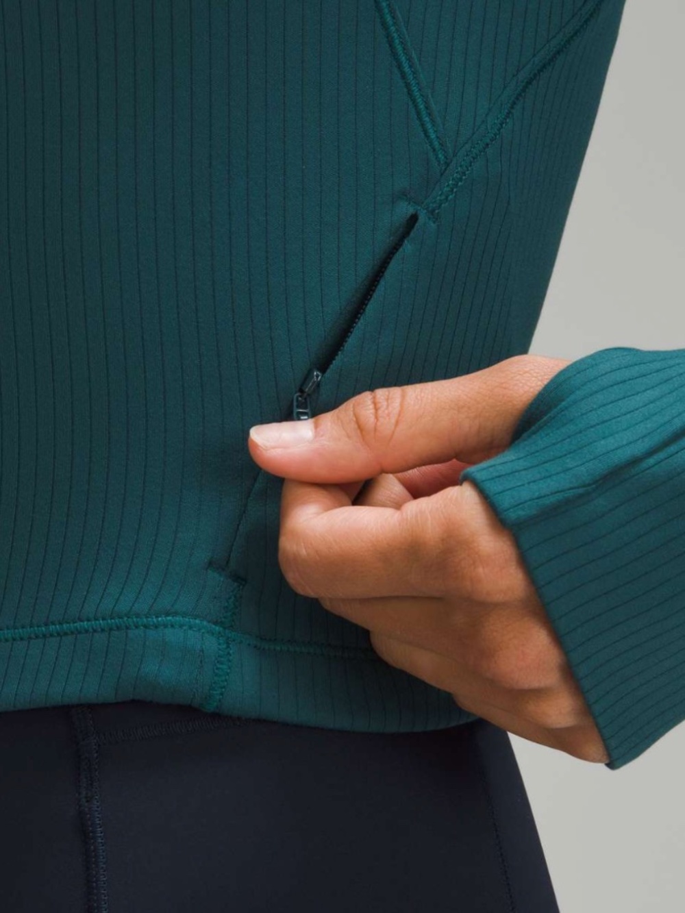 Lululemon It's Rulu Ribbed Cropped Half Zip - Picture 5 of 9